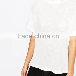 China Factory OEM ODM 2015 New Fashion Customized Highneck White Top and Blouse thumbnail-3
