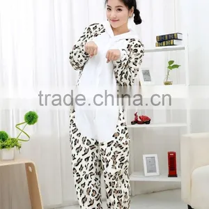 Flannel Cartoon Adult Animal Jumpsuit Animal Pajamas Jumpsuit Leopard Design thumbnail-1