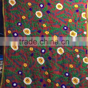 Multicolor PHULKARI GEORGETTE DUPATTA SHAWL Fabric , Hand Embroidery 2.2 Metre Long thumbnail-1