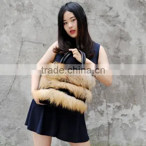 CX-H-33 Genuine Red Fox Fur & Mink Fur Hand Bags thumbnail-4