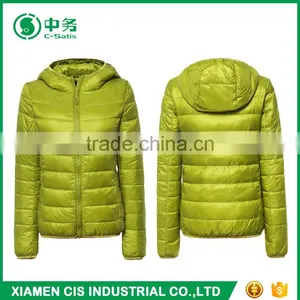 Morden Fashion Apparel Winter Red Hooded Puffer Jacket for Women thumbnail-4