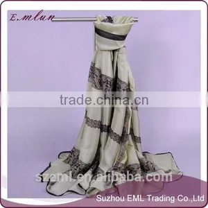 Wholesale Fashion Ladies Handmade Silk Shawl/100% Silk Scarf/infinity Scarf thumbnail-2