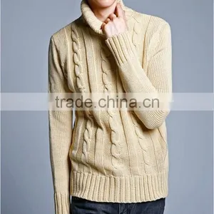 Men's Fashion Cable Pullover Turtle Model Sweater thumbnail-2