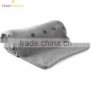 Soft Best Quality Knitted Cashmere Wool Baby Blanket With Button thumbnail-1