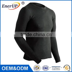 Dri Fit Knit Sports Crew Neck Long Sleeve Moisture Wicking Antibacterial Latest Shirt Designs for Men 2015 thumbnail-2