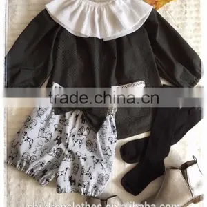 Boutique Girls Shirt Long Sleeve T-shirt Baby Black Design T-shirt thumbnail-3
