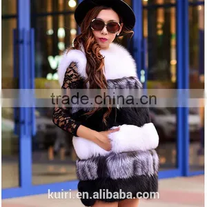 High Quality Hot Sales Type Whole Fox Fur Skin Long Multi Color Vest Winter Coat Warms thumbnail-6