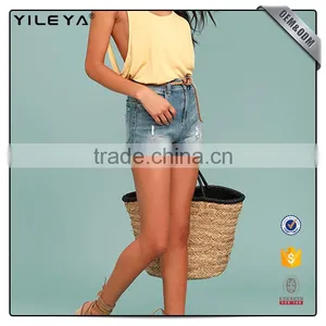 Denim Jeans Women Factory,custom Made Black Bull Damage Short Jeans for Girl thumbnail-1