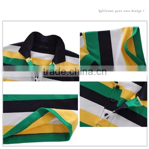 Hot Sale Custom High Quality Pure Short Sleeve Stripe Polo Shirt For Man thumbnail-5