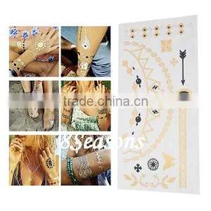 Custom Available Arrow Pattern Gilding Water Transfer Printing Waterproof Paper Temporary Tattoos Sticker thumbnail-1