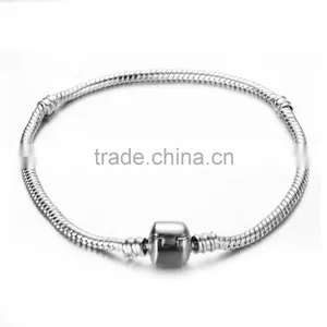 Snap Clasp Snake Chain European Charm Bracelets For Adult 18cm,19cm,20cm thumbnail-2