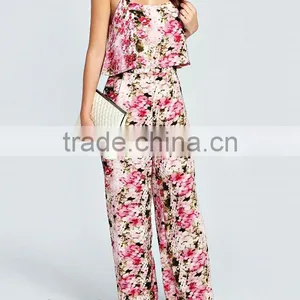 Floral Print Frill Top Strappy Women Jumpsuit for Women thumbnail-2