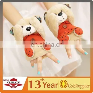 Wholesale Custom Fashion Girls Jacquard Pretty Cartoon Animal Gloves thumbnail-1