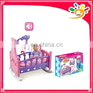 Kids Music Rocking Bed Toy/ Toys Bed Set With Doll thumbnail-1