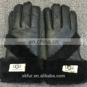 China Factory Wholesale Genuine Sheepskin Fur Leather Gloves for Men and Kids thumbnail-2