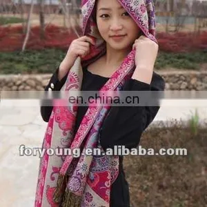 Snowflake Fabric Jacquard Rayon Shawls thumbnail-1