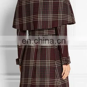 New Fashion Grid Women Coat ,fashion Design Long Lady Coat thumbnail-4