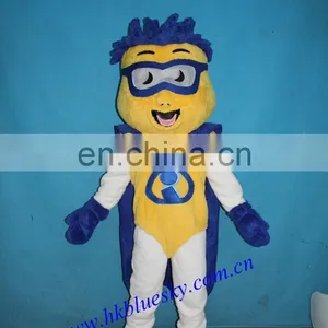 Custom Iman Mascot Costume With Blue Cape thumbnail-1
