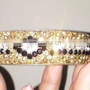 Unique Combination Gold & Black Crystal Bangle thumbnail-1