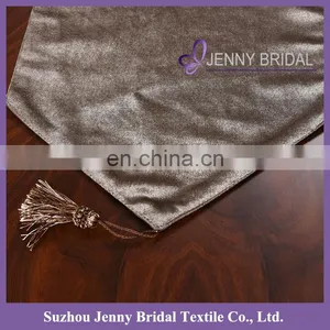 TR039J Blue Table Runners Polyester Fabric Velvet Handmade Embroidery Table Runner thumbnail-5