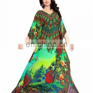 Marvellous 3D Digital Printed Middle East Style Stylish Georgette Kaftan (kaftan Dress) thumbnail-1