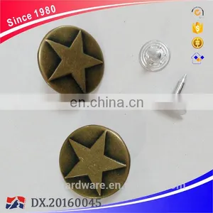 Fashion Embossed Logo Brass Antique Metal Jean Button thumbnail-2