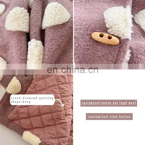 5898/Fashion Lamb Wool Warm Winter Coats for Girls High Quality Dot Casual Thicken Coat thumbnail-6