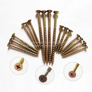 Chipboard Screw Double CSK Head Hex Knurling Cutting Galvanized Screw thumbnail-1