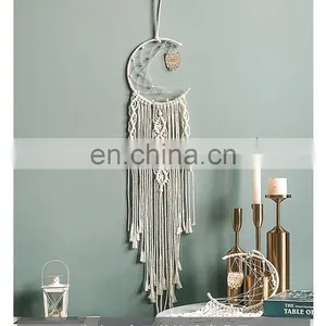 Half Moon Star Big Dream Catchers Metal Ring Pendant Handmade Nordic Wind Chimes Home Styling thumbnail-4