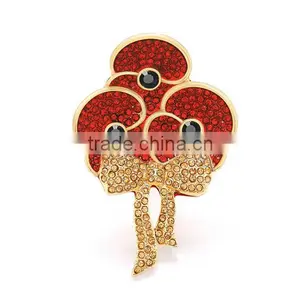 Classical Crystal Brooches for Women,poppy Brooch,poppy Pin Badge thumbnail-2