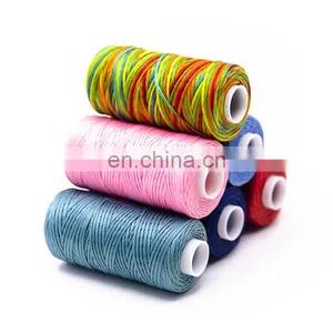 Hilo Encerado 300D 100% Polyester Flat Braided Waxed Bead Thread Polyester for Leather Sewing thumbnail-1