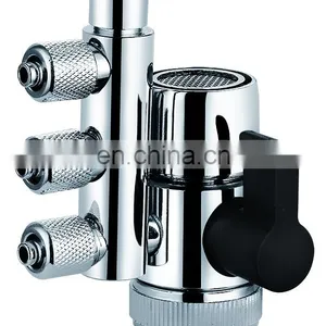 1/4 in Water Splitter Valve 4 Infall and 2 Way Out Diverter Valve With Locking Nut thumbnail-1