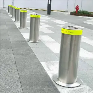Car Parking Commercial Pedestrian Manual Metal Steel Bollards With Reflective Band Residential Area Removable Bollard thumbnail-1