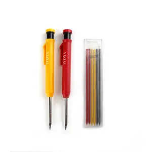 Long Nib Deep Hole Marker Pen and Black Refill Woodwork Mechanical Carpenter Woodworker Construction Pencil With Scale Markings thumbnail-3