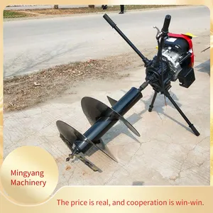 Single - Person Operated Hand - Held Earth Drill, Single - Wheel Support Pit - Digging Machine, High - Power Agricultural Tree - Planting Hole - Drilling Machine thumbnail-3