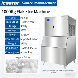 High Capacity 1000kg Flake Ice Maker, Heavy Duty Ice Equipment for Aquatic Product & Supermarket thumbnail-2