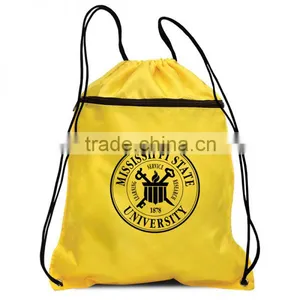 Wholesale Custom LOGO Printed Polyester Nylon Drawstring College Backpack thumbnail-1