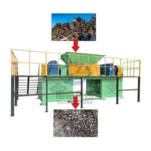 Automatic Double Shaft Scrap Engine Metal Crusher Used Car Shell Shredding Machine EPC thumbnail-1
