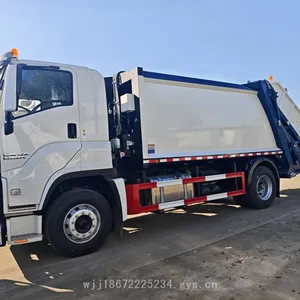 Isuzu 10-cubic-meter, 12-cubic-meter, 14-cubic-meter Export-type Compressed Garbage Trucks Capable of Tipping 700l Trash Cans thumbnail-2
