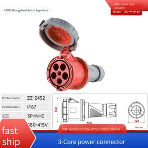 Zhongzhao Ip67 Waterproof 4-core High-power Industrial Socket and Plug With ce and cb Certifications thumbnail-3