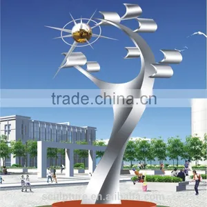 Stainless Steel Sculpture Metal Garden Art Modern Outdoor Matte Large Metal Garden thumbnail-4
