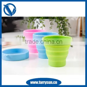 Durable Food Grade Silicone Collapsible Drinking Cup/foldable Watter Cup thumbnail-2
