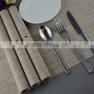 Table Decoration PVC Solid Color Disposable Flaxen Linen Table Placemat 45*30cm thumbnail-6