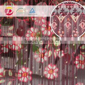 Bulk Top Quality 100%polyerster Print Fluorescent Yellow Lace Fabric thumbnail-1