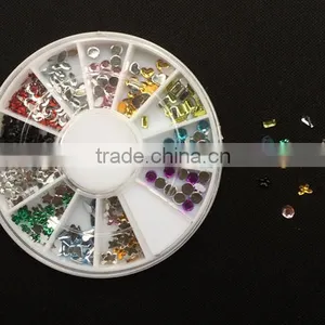 Colorful and Come in a Wide Variety and Assorted Colors Flat Back Facet Rhinestones Wheels 3D Nail Art Decorations thumbnail-2