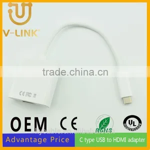 Hot Sell White Usb-c to Usb 3.0 Cable With Usb Male to Hdmi Female Adapter thumbnail-1