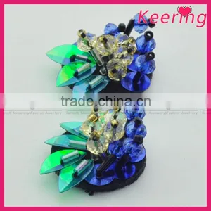 Cheap Green Sequin Five-leaves Handmade Flowers Patch thumbnail-2