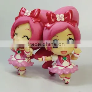 Plastic 3D Articulation Action Figure.Pink Long Hair Beautiful Young Girl thumbnail-1