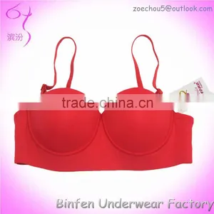 Strapless High End Quality Three Row Hook Ladies Bra thumbnail-1