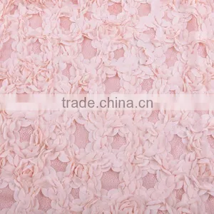 2014 Newest Rose Mesh Botton Fabric Embriodery Beaded Chiffon Quality Choice thumbnail-3